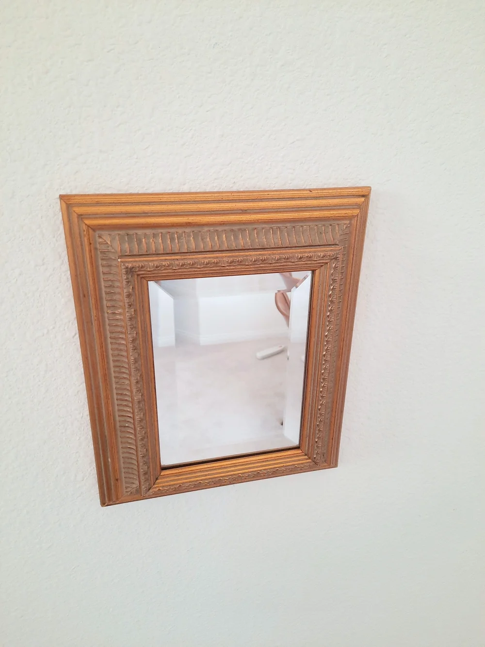 Vintage Ornate Regency Small Gold Beveled Glass Wall Mirror